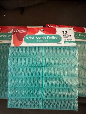 Annie Wire Mesh Rollers 12-Pack in Teal Green